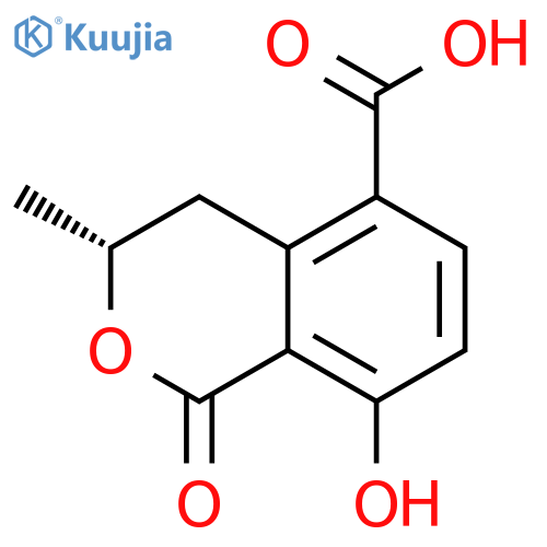 1H-2-Benzopyran-5-carboxylic acid, 3,4-dihydro-8-hydroxy-3-methyl-1-oxo-, (3R)- structure