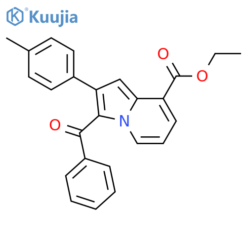 8-INDOLIZINECARBOXYLIC ACID, 3-BENZOYL-2-(4-METHYLPHENYL)-, ETHYL ESTER structure