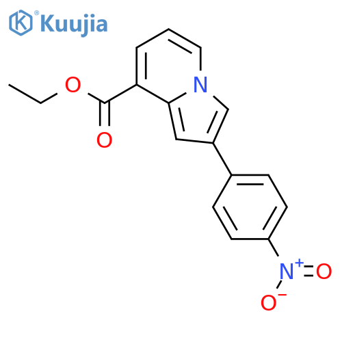 8-Indolizinecarboxylic acid, 2-(4-nitrophenyl)-, ethyl ester structure