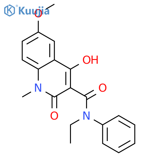 3-QUINOLINECARBOXAMIDE, N-ETHYL-1,2-DIHYDRO-4-HYDROXY-6-METHOXY-1-METHYL-2-OXO-N-PHENYL- structure