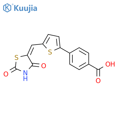 BENZOIC ACID, 4-[5-[(2,4-DIOXO-5-THIAZOLIDINYLIDENE)METHYL]-2-THIENYL]- structure