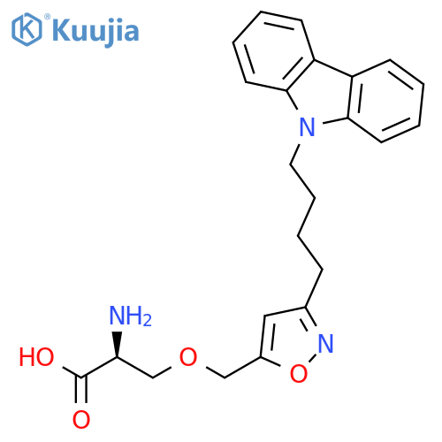 L-Serine, O-[[3-[4-(9H-carbazol-9-yl)butyl]-5-isoxazolyl]methyl]- structure