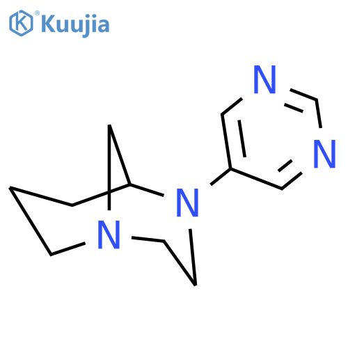 1,4-Diazabicyclo[3.3.1]nonane, 4-(5-pyrimidinyl)-, (+)- structure