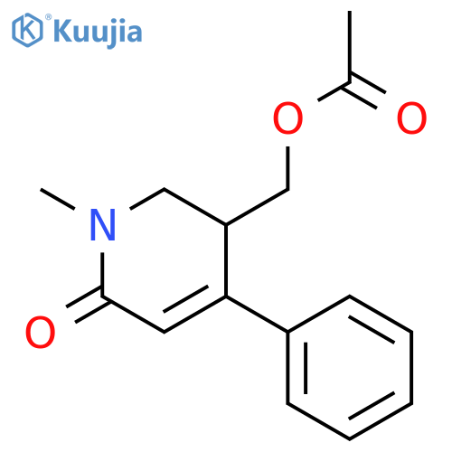 2(1H)-Pyridinone, 5-[(acetyloxy)methyl]-5,6-dihydro-1-methyl-4-phenyl- structure