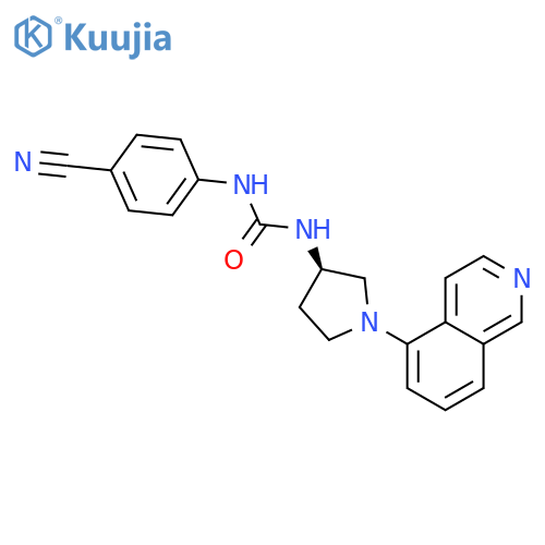 Urea, N-(4-cyanophenyl)-N'-[(3R)-1-(5-isoquinolinyl)-3-pyrrolidinyl]- structure