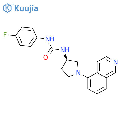UREA, N-(4-FLUOROPHENYL)-N'-[(3R)-1-(5-ISOQUINOLINYL)-3-PYRROLIDINYL]- structure