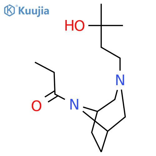 2-methyl-4-(8-propanoyl-3,8-diazabicyclo[3.2.1]oct-3-yl)butan-2-ol structure