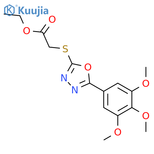 Acetic acid,2-[[5-(3,4,5-trimethoxyphenyl)-1,3,4-oxadiazol-2-yl]thio]-, ethyl ester structure