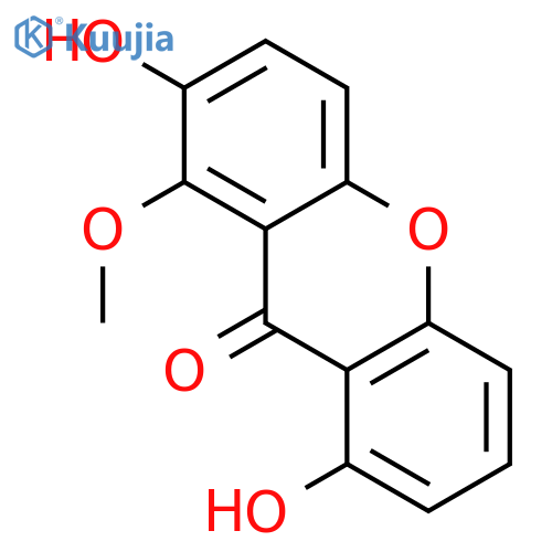 1,7-dihydroxy-8-methoxyxanthone structure