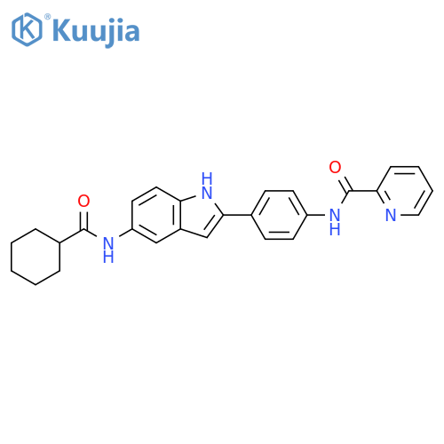 2-Pyridinecarboxamide,N-[4-[5-[(cyclohexylcarbonyl)amino]-1H-indol-2-yl]phenyl]- structure