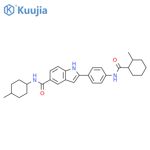 1H-Indole-5-carboxamide,N-(4-methylcyclohexyl)-2-[4-[[(2-methylcyclohexyl)carbonyl]amino]phenyl]- structure