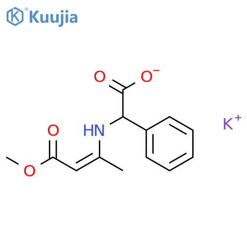 potassium [(3-methoxy-1-methyl-3-oxoprop-1-enyl)amino]phenylacetate structure