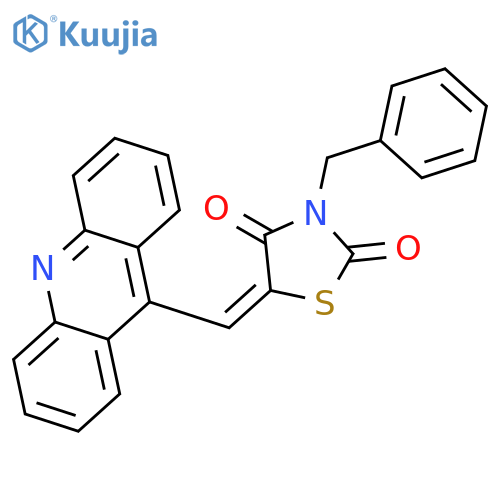2,4-Thiazolidinedione, 5-(9-acridinylmethylene)-3-(phenylmethyl)- structure
