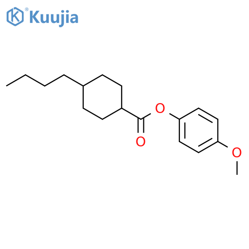 Cyclohexanecarboxylic acid, 4-butyl-, 4-methoxyphenyl ester, trans- structure