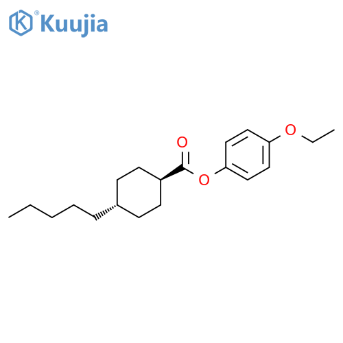 Cyclohexanecarboxylic acid, 4-pentyl-, 4-ethoxyphenyl ester, trans- structure
