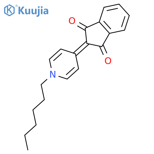 1H-Indene-1,3(2H)-dione, 2-(1-hexyl-4(1H)-pyridinylidene)- structure
