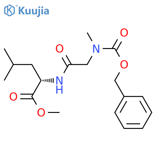 L-Leucine,N-[N-methyl-N-[(phenylmethoxy)carbonyl]glycyl]-, methyl ester (9CI) structure