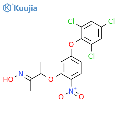 2-Butanone, 3-[2-nitro-5-(2,4,6-trichlorophenoxy)phenoxy]-, oxime, (E)- structure