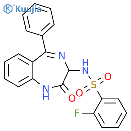 Benzenesulfonamide,N-(2,3-dihydro-2-oxo-5-phenyl-1H-1,4-benzodiazepin-3-yl)-2-fluoro- structure