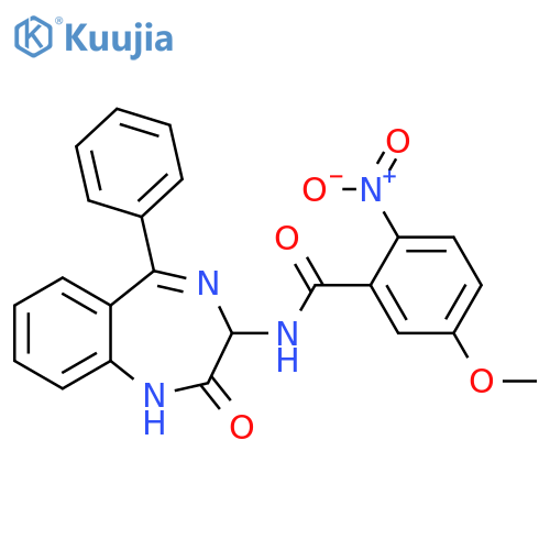 Benzamide,N-(2,3-dihydro-2-oxo-5-phenyl-1H-1,4-benzodiazepin-3-yl)-5-methoxy-2-nitro- structure