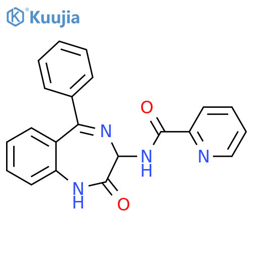2-Pyridinecarboxamide,N-(2,3-dihydro-2-oxo-5-phenyl-1H-1,4-benzodiazepin-3-yl)- structure