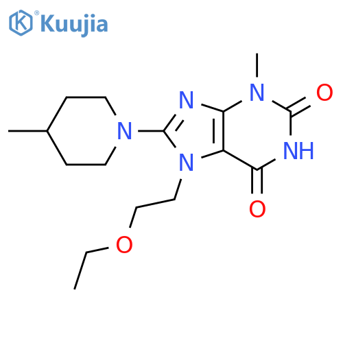 7-(2-ethoxyethyl)-3-methyl-8-(4-methylpiperidin-1-yl)-2,3,6,7-tetrahydro-1H-purine-2,6-dione structure
