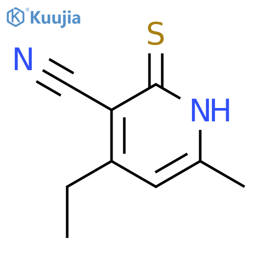 3-Pyridinecarbonitrile, 4-ethyl-1,2-dihydro-6-methyl-2-thioxo- structure