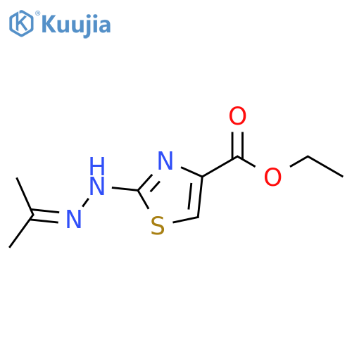 4-Thiazolecarboxylic acid, 2-[(1-methylethylidene)hydrazino]-, ethylester structure