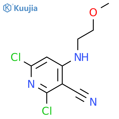 3-Pyridinecarbonitrile, 2,6-dichloro-4-[(2-methoxyethyl)amino]- structure