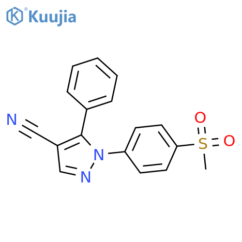 1H-Pyrazole-4-carbonitrile, 1-[4-(methylsulfonyl)phenyl]-5-phenyl- structure
