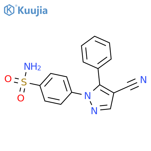 BENZENESULFONAMIDE, 4-(4-CYANO-5-PHENYL-1H-PYRAZOL-1-YL)- structure
