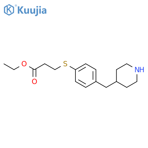 Propanoic acid, 3-[[4-(4-piperidinylmethyl)phenyl]thio]-, ethyl ester structure