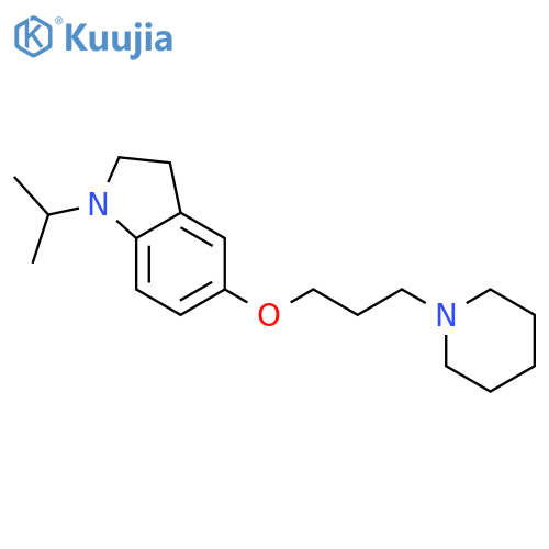 1H-INDOLE, 2,3-DIHYDRO-1-(1-METHYLETHYL)-5-[3-(1-PIPERIDINYL)PROPOXY]- structure
