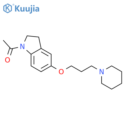 1H-INDOLE, 1-ACETYL-2,3-DIHYDRO-5-[3-(1-PIPERIDINYL)PROPOXY]- structure