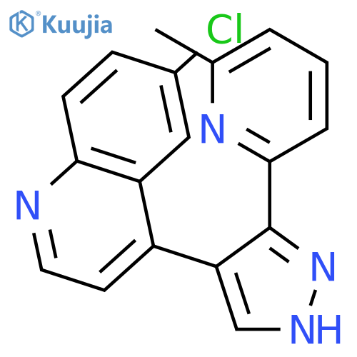 QUINOLINE, 6-CHLORO-4-[3-(6-METHYL-2-PYRIDINYL)-1H-PYRAZOL-4-YL]- structure