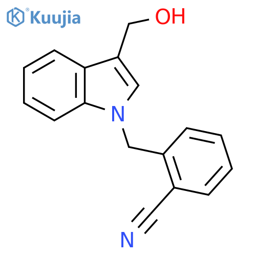 2-{[3-(Hydroxymethyl)-1H-indol-1-yl]methyl}benzonitrile structure