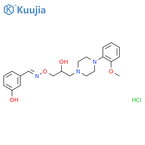 Benzaldehyde, 3-hydroxy-, O-[2-hydroxy-3-[4-(2-methoxyphenyl)-1-piperazinyl]propyl]oxime, hydrochloride (1:2) structure