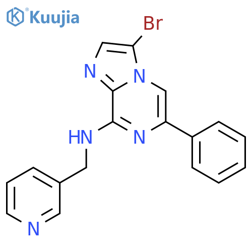 IMIDAZO[1,2-A]PYRAZIN-8-AMINE, 3-BROMO-6-PHENYL-N-(3-PYRIDINYLMETHYL)- structure