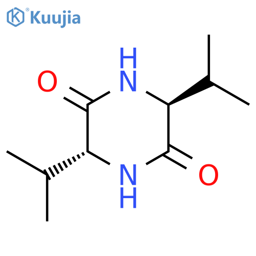 2,5-Piperazinedione, 3,6-bis(1-methylethyl)-, (3R,6S)- structure