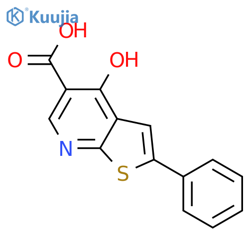 Thieno[2,3-b]pyridine-5-carboxylic acid, 4-hydroxy-2-phenyl- structure