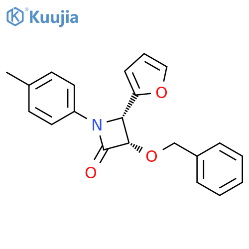 2-Azetidinone, 4-(2-furanyl)-1-(4-methylphenyl)-3-(phenylmethoxy)-, cis- structure