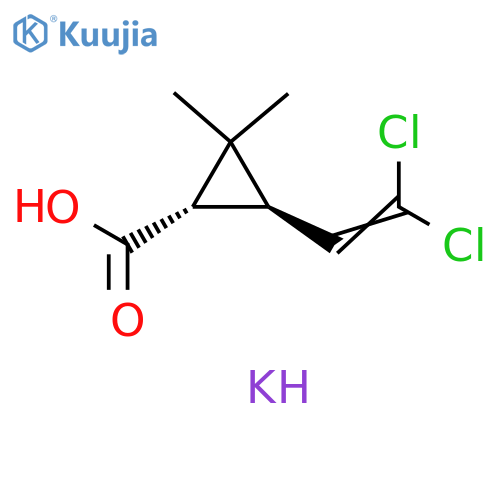 Cyclopropanecarboxylic acid, 3-(2,2-dichloroethenyl)-2,2-dimethyl-, potassium salt (1:1), (1R,3S)-rel- structure