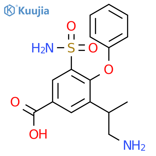 BENZOIC ACID, 3-(2-AMINO-1-METHYLETHYL)-5-(AMINOSULFONYL)-4-PHENOXY- structure