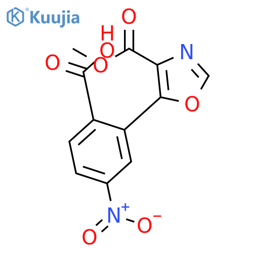4-OXAZOLECARBOXYLIC ACID, 5-(2-CARBOXY-5-NITROPHENYL)-, 4-METHYL ESTER structure