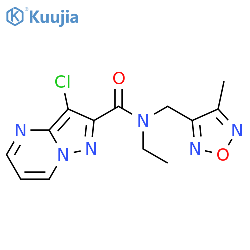 <br>3-Chloro-pyrazolo[1,5-a]pyrimidine-2-carboxylic acid ethyl-(4-methyl-furaza n-3-ylmethyl)-amide structure