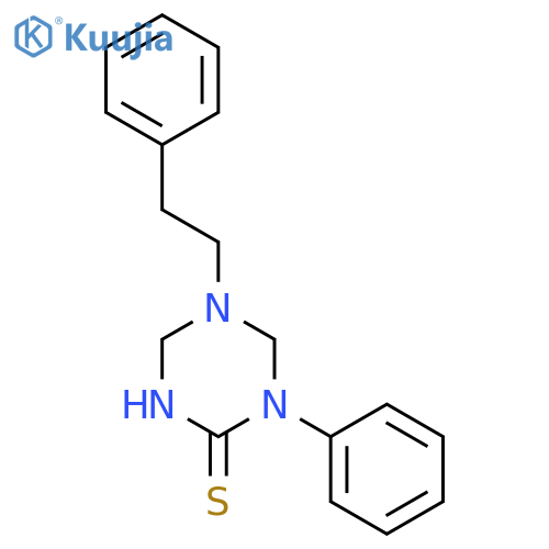 1-phenyl-5-(2-phenylethyl)-1,3,5-triazinane-2-thione structure