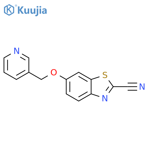 2-Benzothiazolecarbonitrile, 6-(3-pyridinylmethoxy)- structure