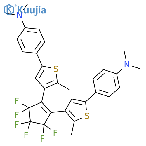 Benzenamine, 4,4'-[(3,3,4,4,5,5-hexafluoro-1-cyclopentene-1,2-diyl)bis(5-methyl-4,2-thiophenediyl)]bis[N,N-dimethyl- structure