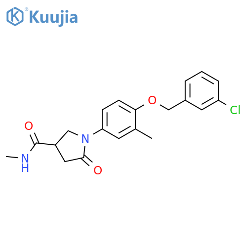 3-Pyrrolidinecarboxamide,1-[4-[(3-chlorophenyl)methoxy]-3-methylphenyl]-N-methyl-5-oxo- structure