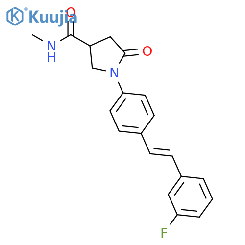 3-Pyrrolidinecarboxamide,1-[4-[(1E)-2-(3-fluorophenyl)ethenyl]phenyl]-N-methyl-5-oxo- structure